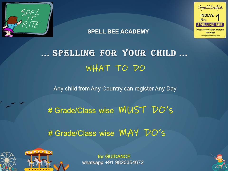 SPELLING - SPELL BEE for grade class